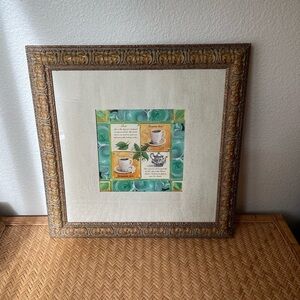 Gold Framed Coffee tea Art Print wall art